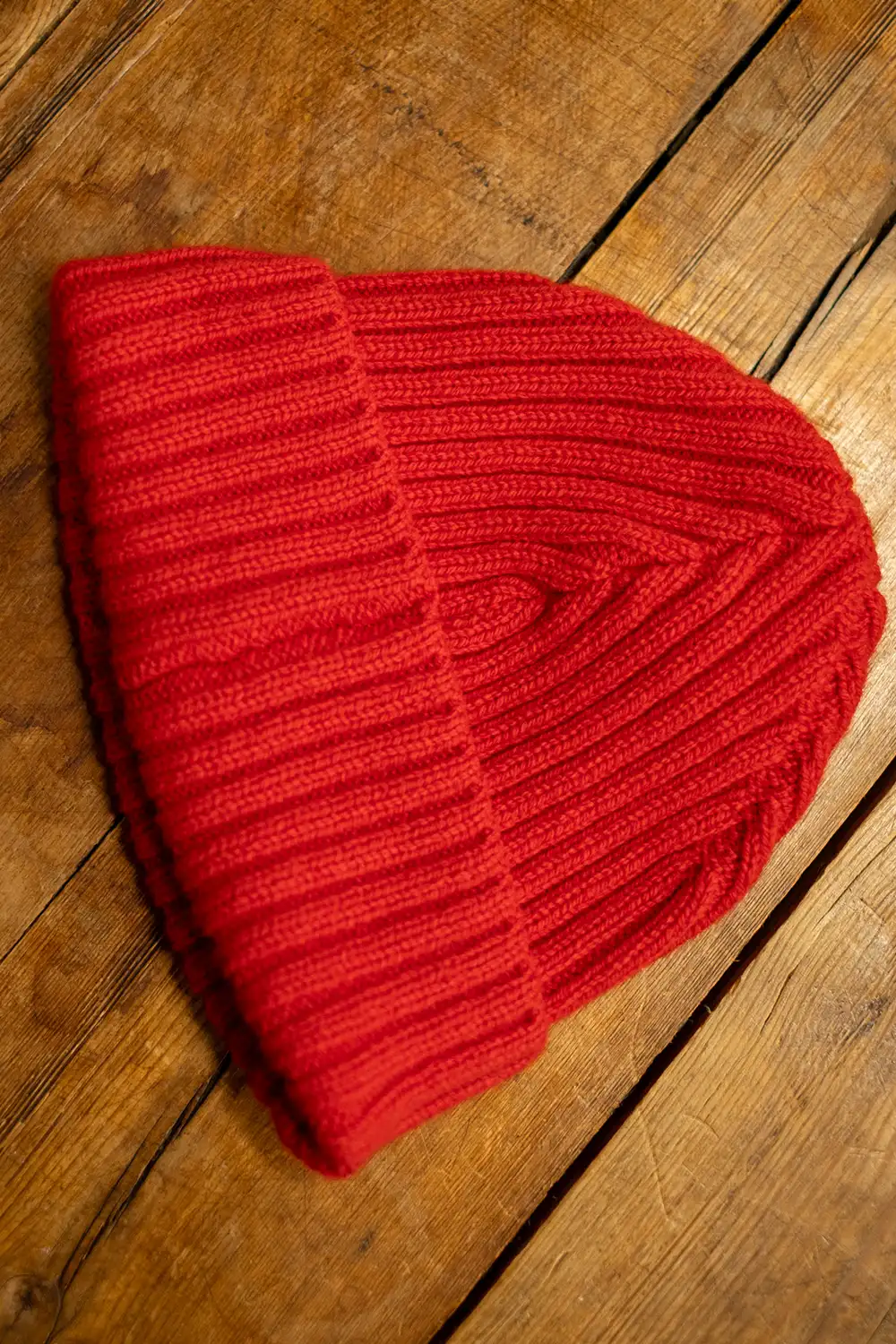 Rib Lambswool Beanie / Poppy